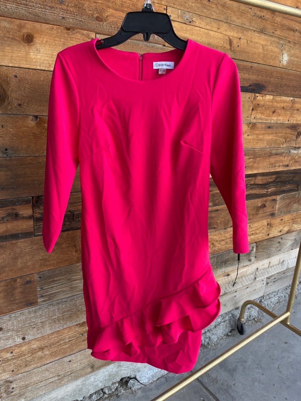 NWOT! Hot Pink 3/4 Sleeve Dress, Size 8